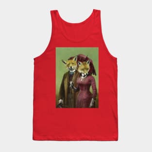 Victorian Fox Couple Tank Top